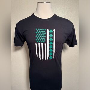 S-2XL irish american flag shirt 100% cotton unisex paint patricks day